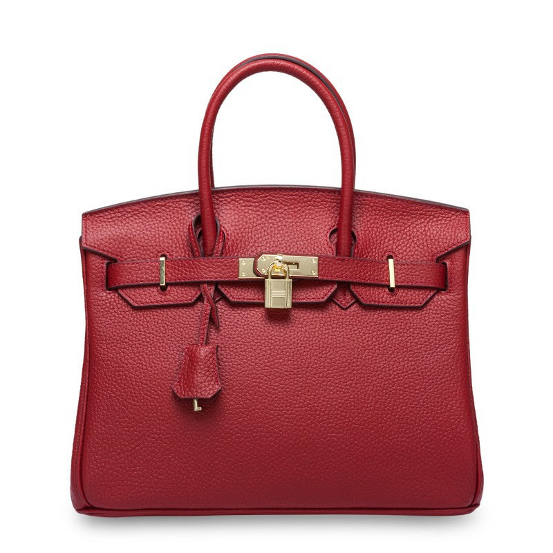 Women's First Layer Cowhide Genuine Leather Portable Handbags