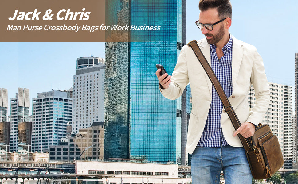 Leather Messenger Bag for Men, Man Purse Crossbody Bags for Work Business