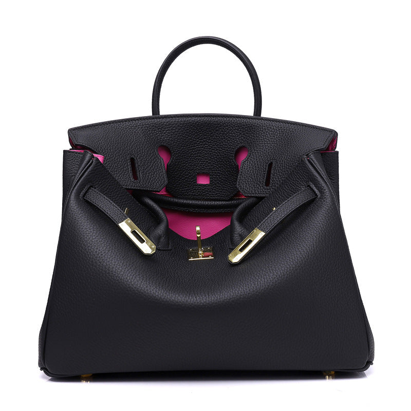 Women's First Layer Cowhide Genuine Leather Portable Handbags