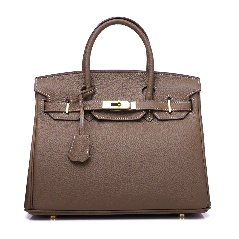 Women's First Layer Cowhide Genuine Leather Portable Handbags