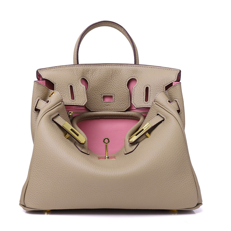 Women's First Layer Cowhide Genuine Leather Portable Handbags