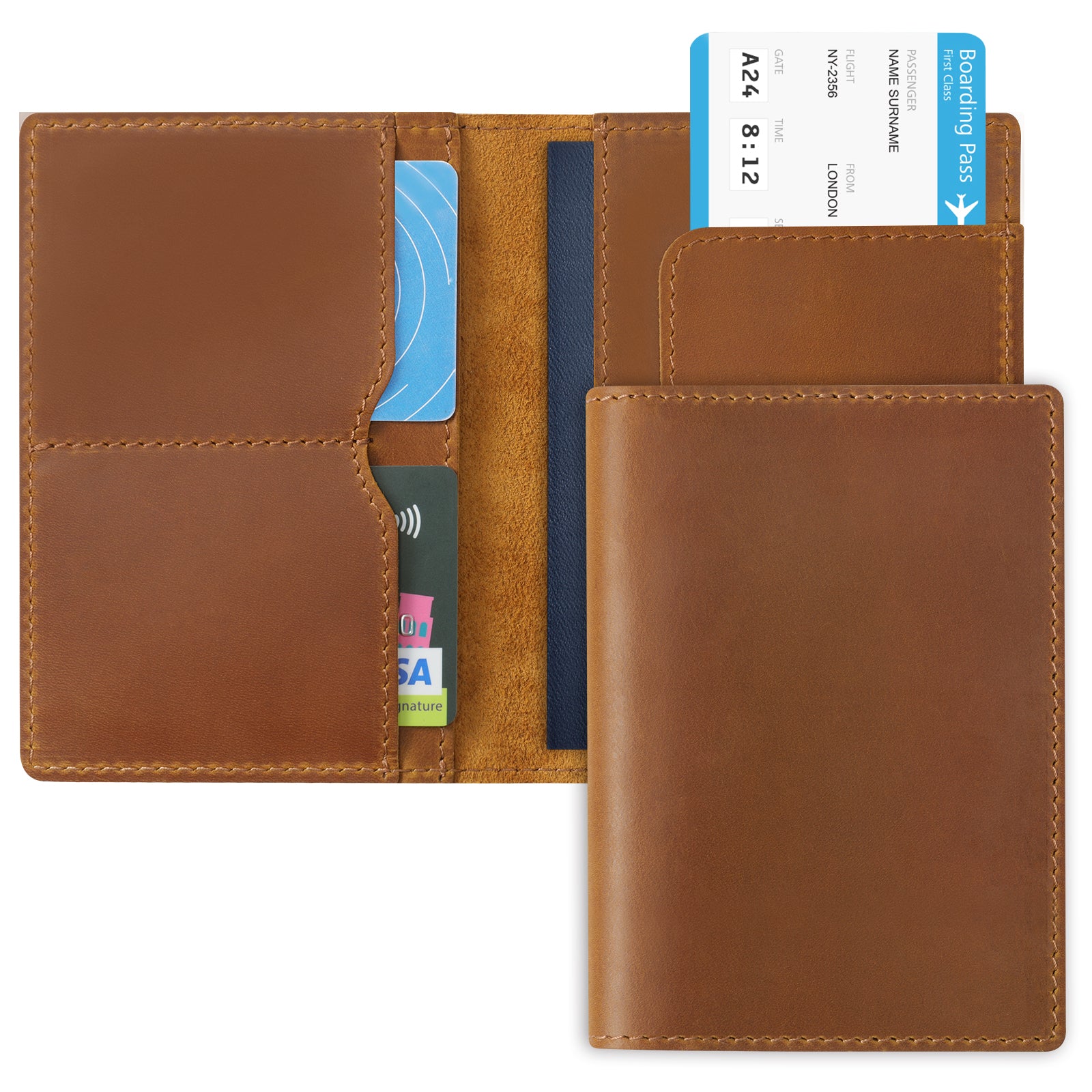 Leather Passport Holder, Handmade Passport cover, Travel Wallet Cover Case for Men and Women, Leather Travel Documents Organizer Protector