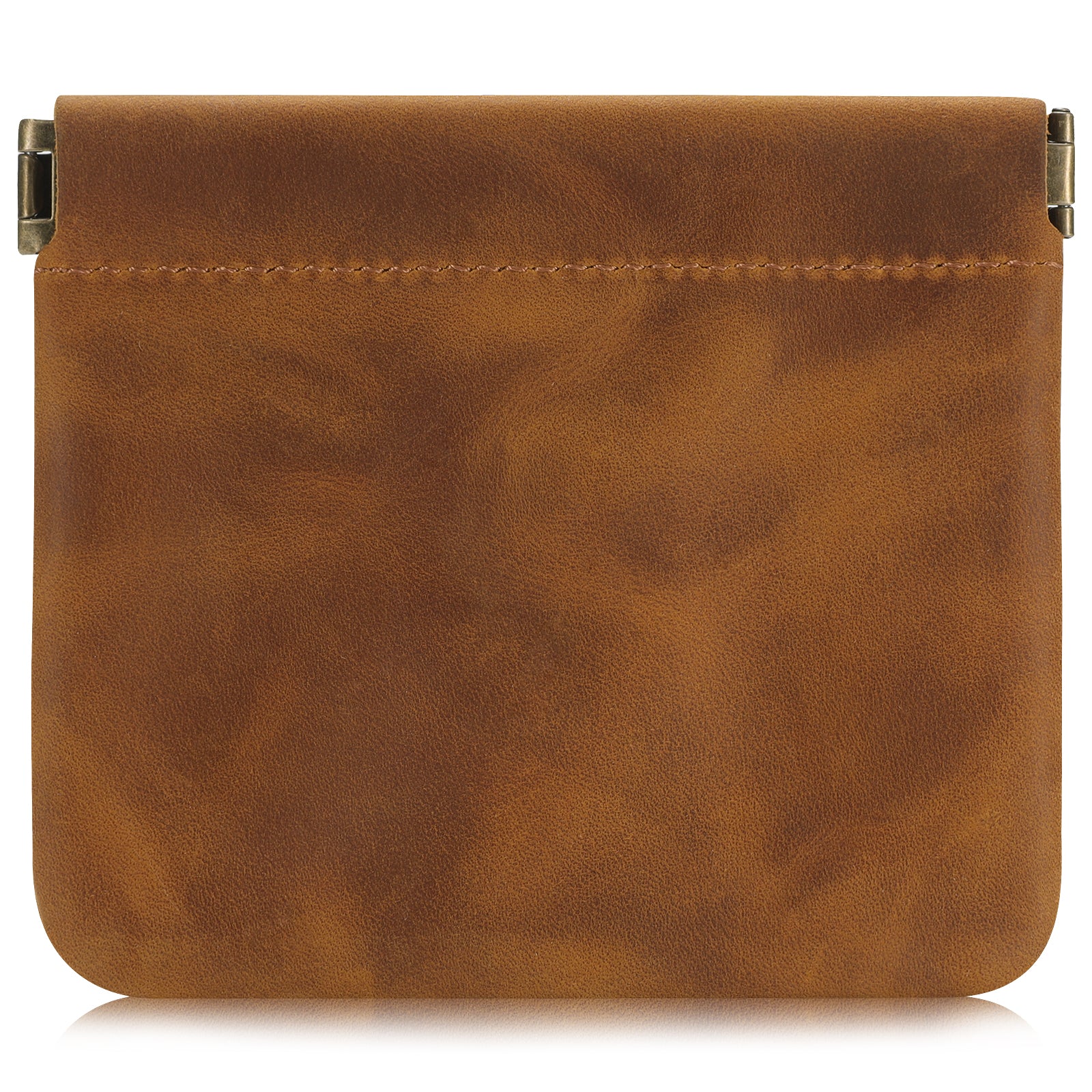 Mini Coin Purse, Genuine Leather Small Coin Wallet, Leather Squeeze Coin Purse Pouch Change Holder For Men & Women