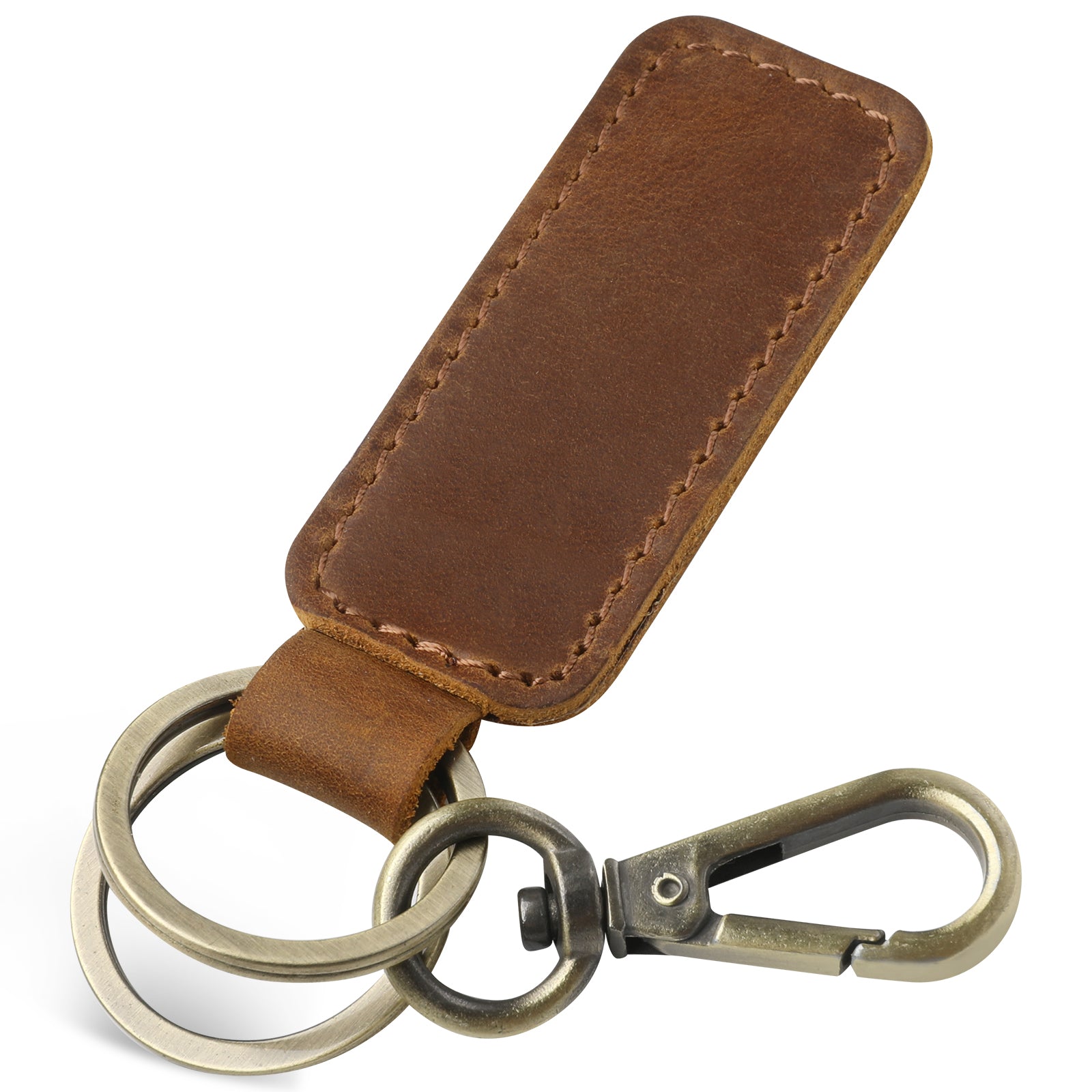 Genuine Leather Car Keychain, Universal Key Fob Keychain, Leather Key Chain Holder for Men and Women