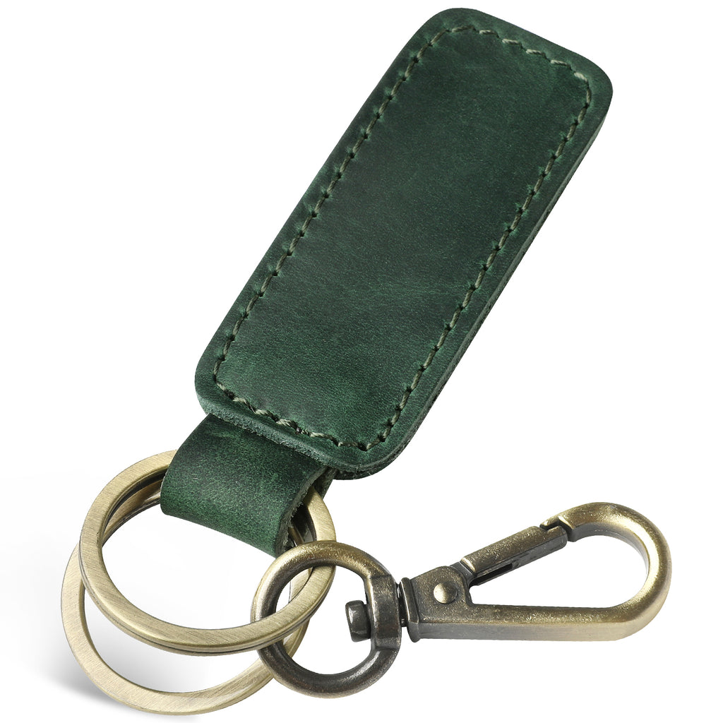 Genuine Leather Car Keychain, Universal Key Fob Keychain, Leather Key Chain Holder for Men and Women