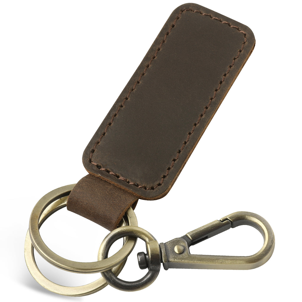 Genuine Leather Car Keychain, Universal Key Fob Keychain, Leather Key Chain Holder for Men and Women