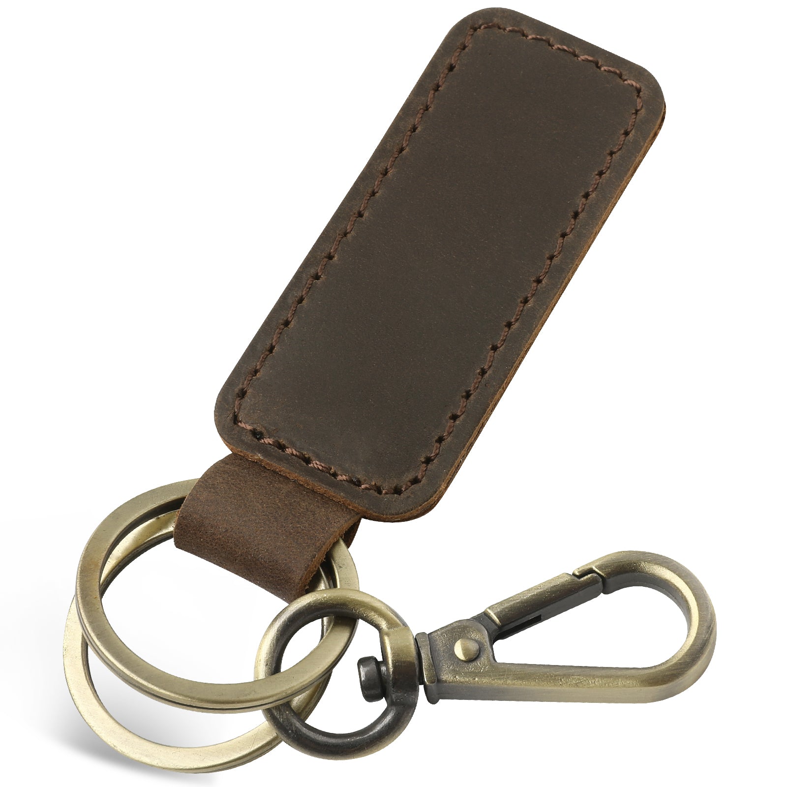 Genuine Leather Car Keychain, Universal Key Fob Keychain, Leather Key Chain Holder for Men and Women