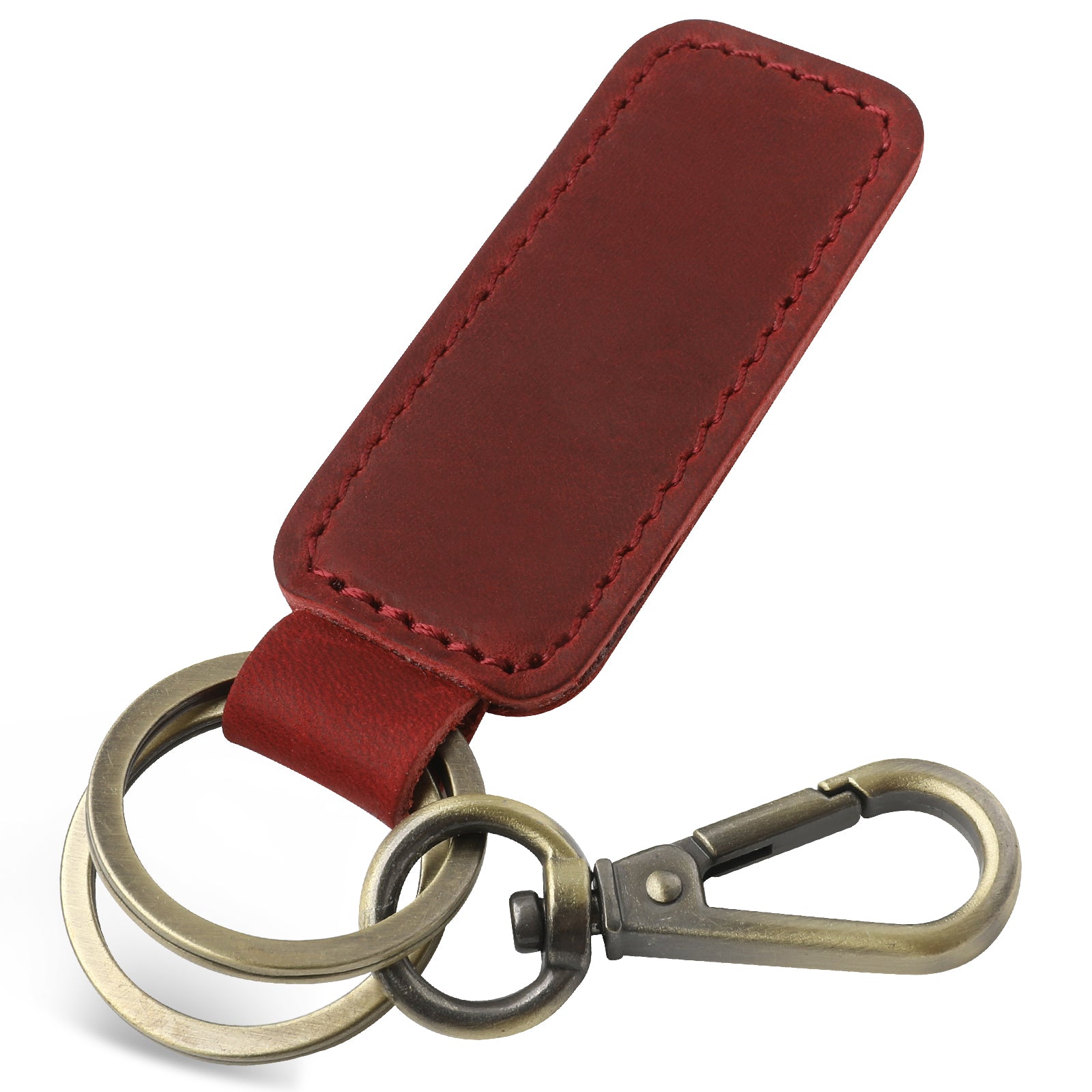 Genuine Leather Car Keychain, Universal Key Fob Keychain, Leather Key Chain Holder for Men and Women