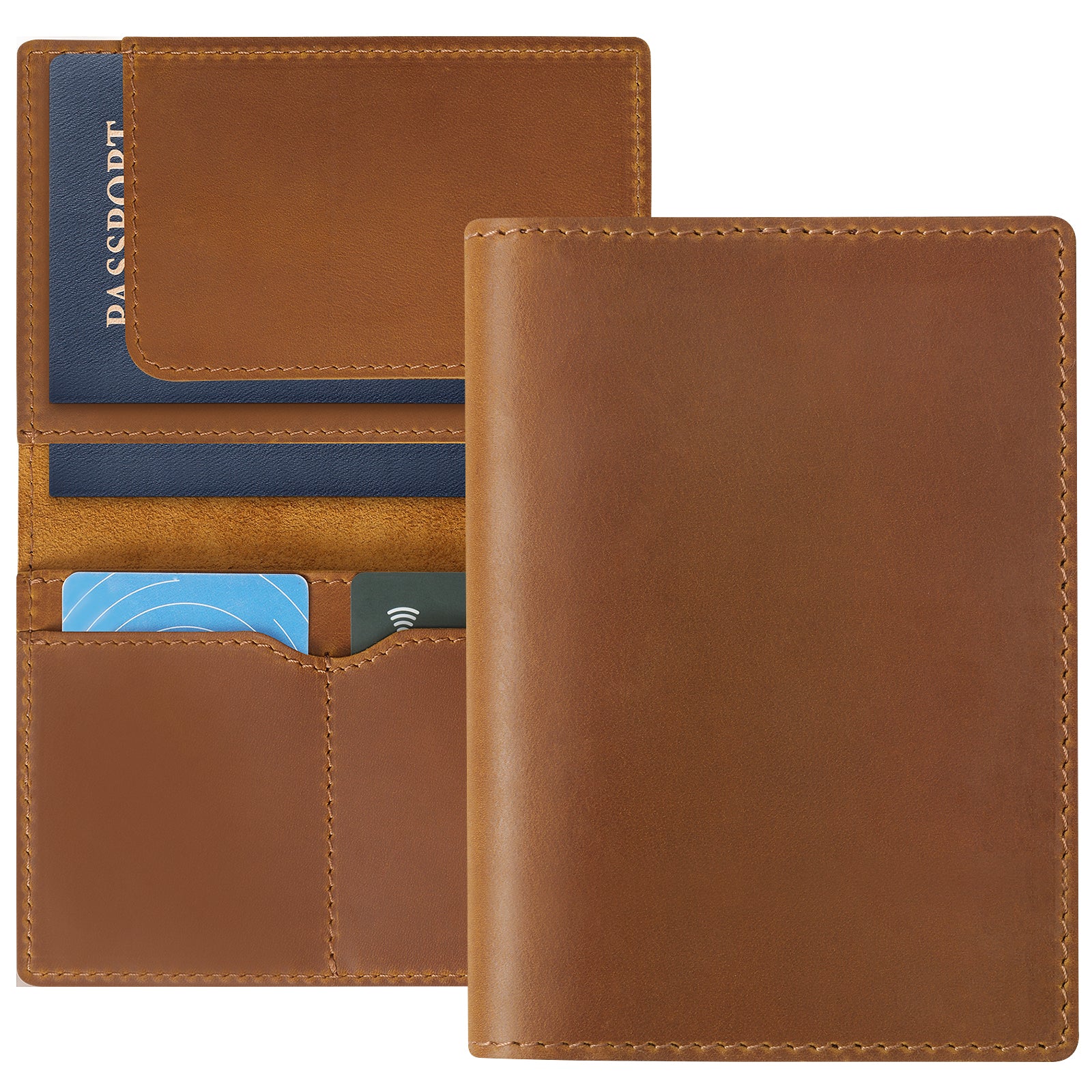 Leather Passport Holder, Handmade Passport cover, Travel Wallet Cover Case for Men and Women, Leather Travel Documents Organizer Protector