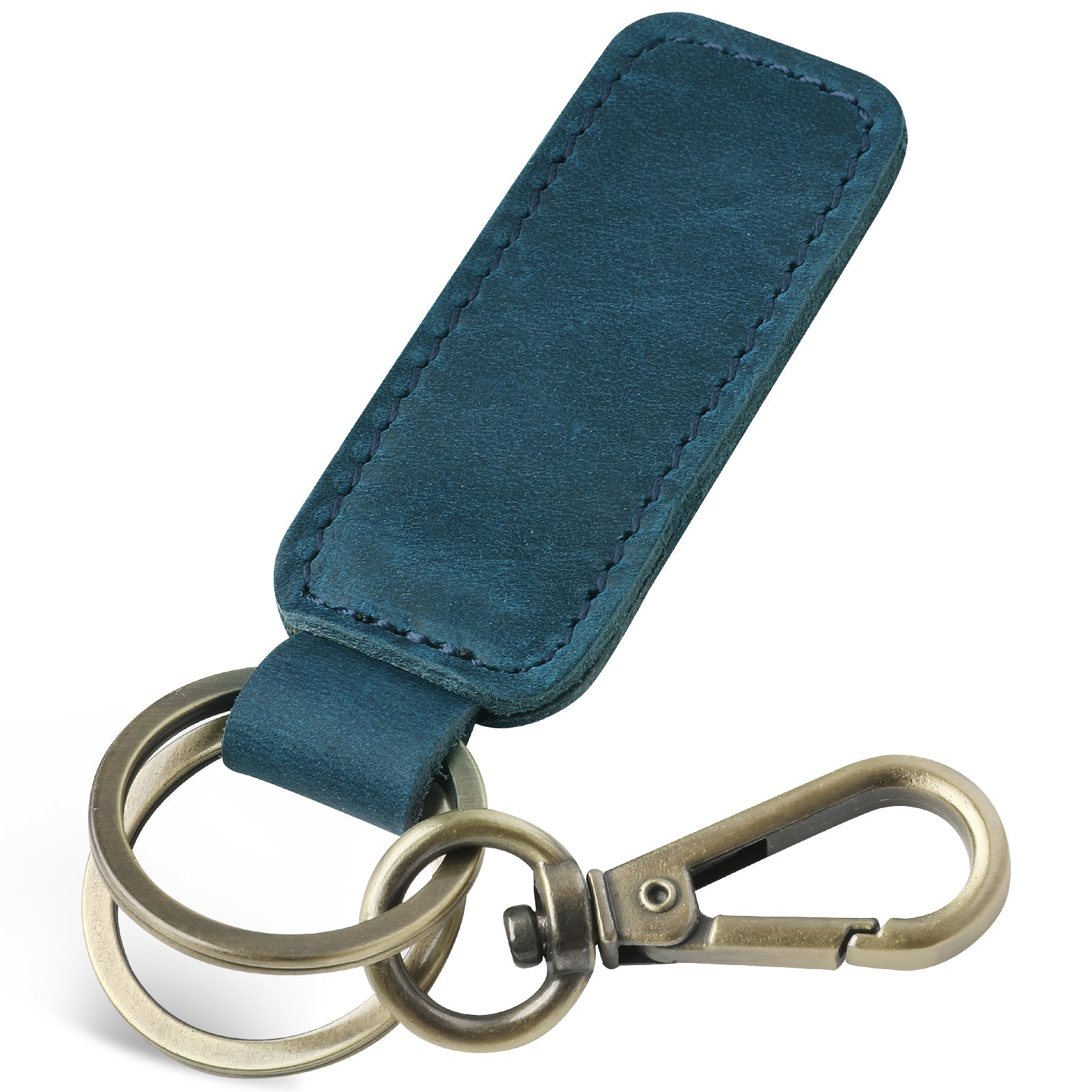 Genuine Leather Car Keychain, Universal Key Fob Keychain, Leather Key Chain Holder for Men and Women