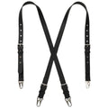 Genuine Leather X-Shaped Suspenders for Men, Solid 1 Inch Adjustable Heavy Duty Suspenders with Sturdy Clips