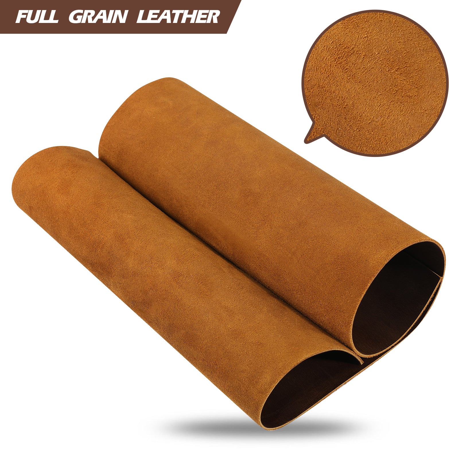 Genuine Leather Sheets for Crafts Full Grain Leather Tooling Leather (2mm) Thick Cowhide Leather Pieces Square, Dark Brown