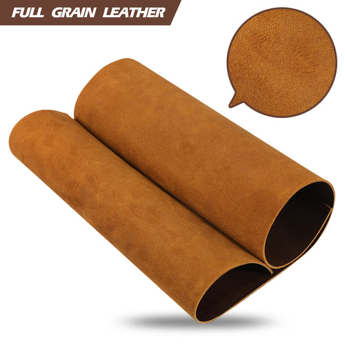 Genuine Leather Sheets for Crafts Full Grain Leather Tooling Leather (2mm) Thick Cowhide Leather Pieces Square, Dark Brown