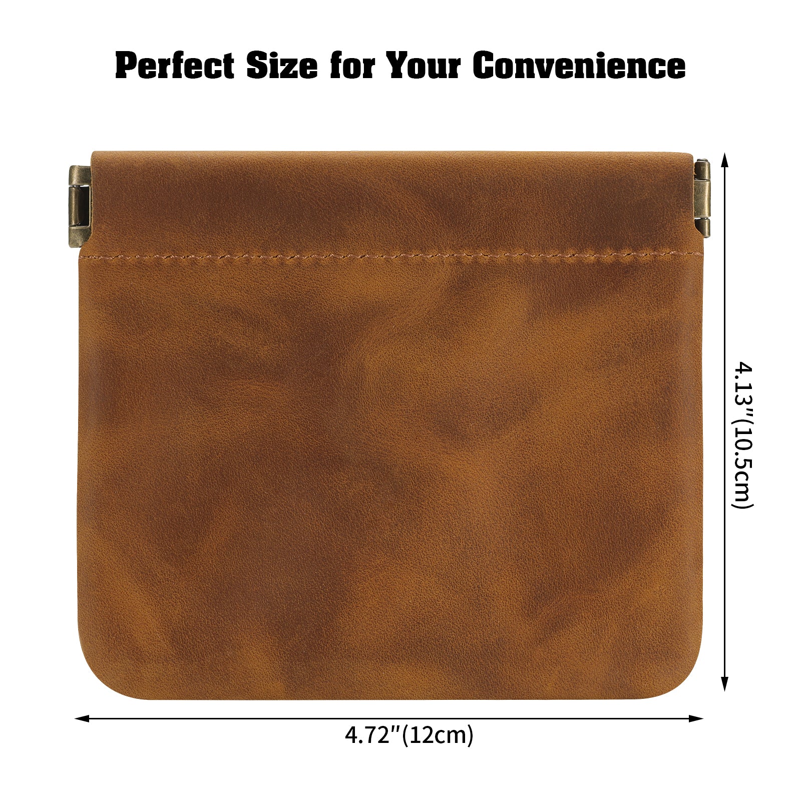 Mini Coin Purse, Genuine Leather Small Coin Wallet, Leather Squeeze Coin Purse Pouch Change Holder For Men & Women