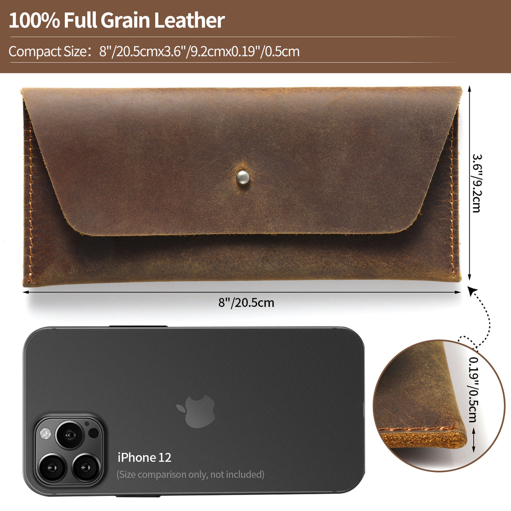 Genuine Leather Retro Clutch Wallet – Money Envelope Pouch for Men