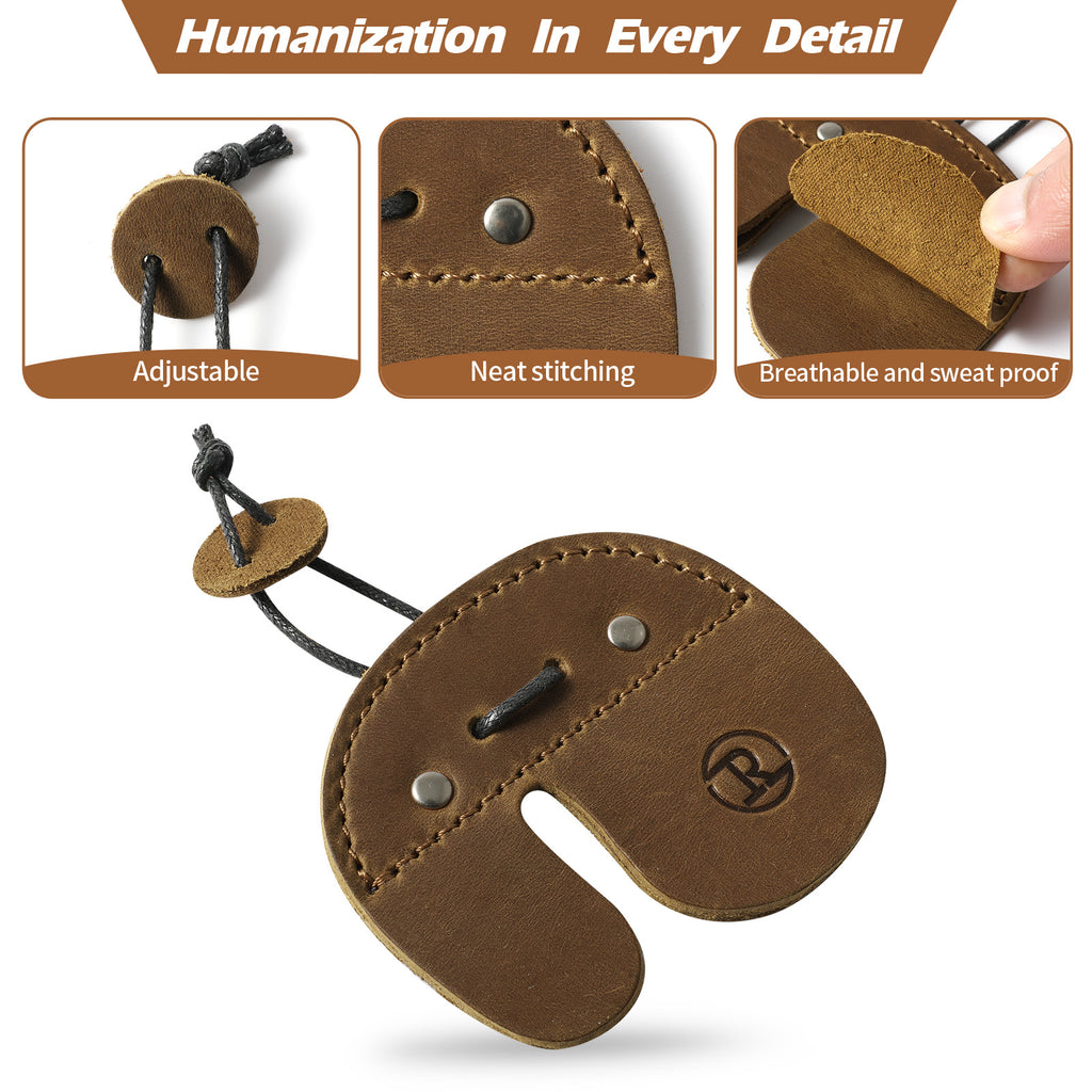 Leather Archery Finger Tabs,Handmade Archery Finger Guard for Shooting Practice Gear, Recurve Bow Fingers Tab