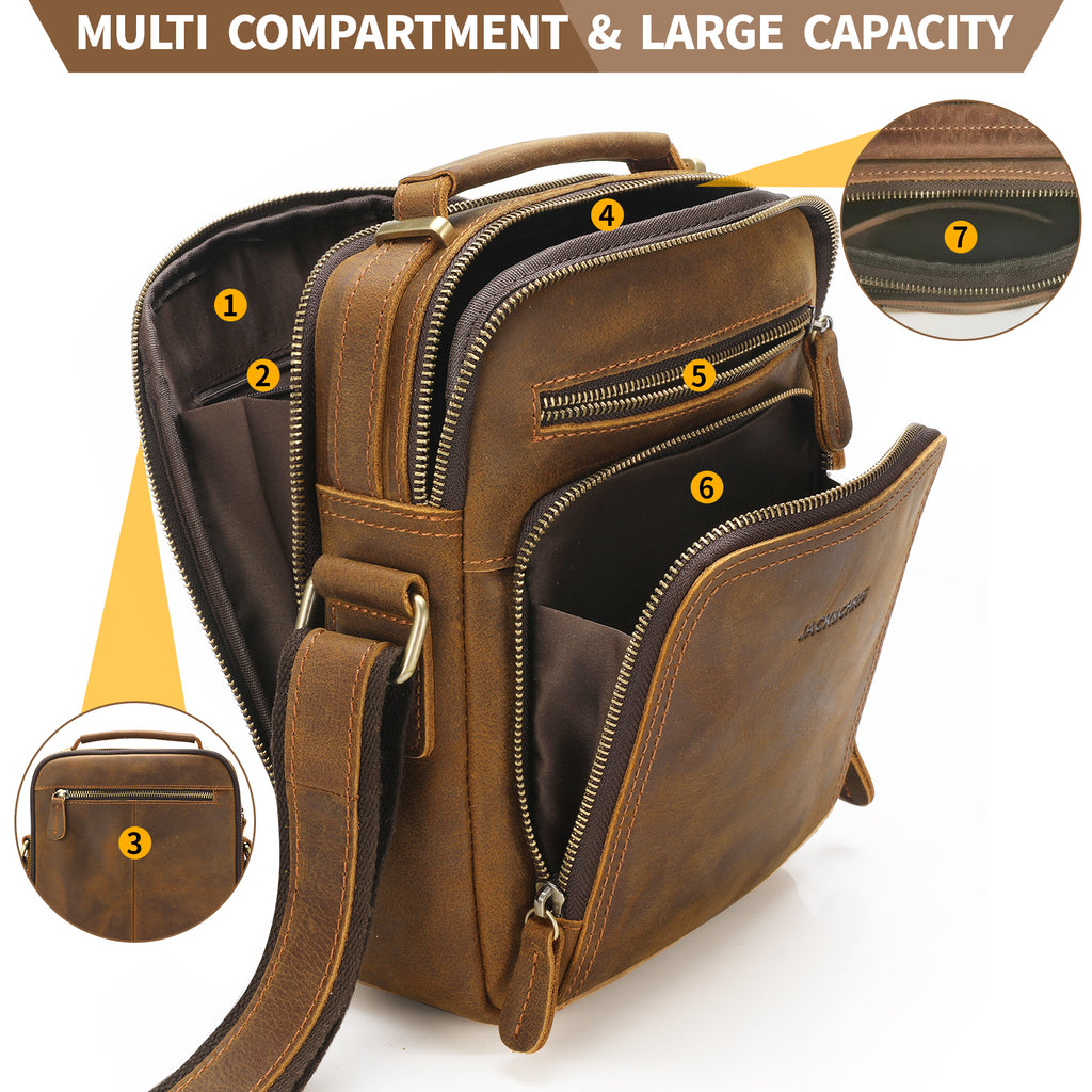Leather Messenger Bag for Men, Man Purse Crossbody Bags for Work Business