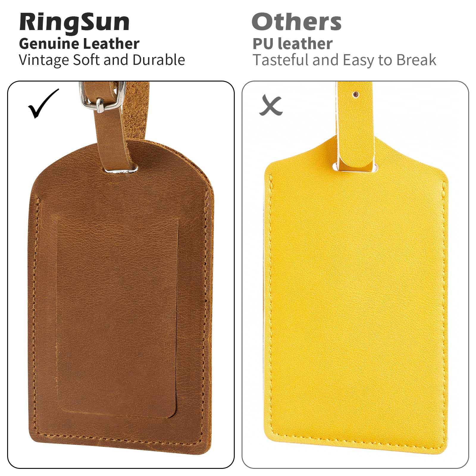Genuine Leather Luggage Tag for Suitcases ID Tags Bag Tags for Luggage