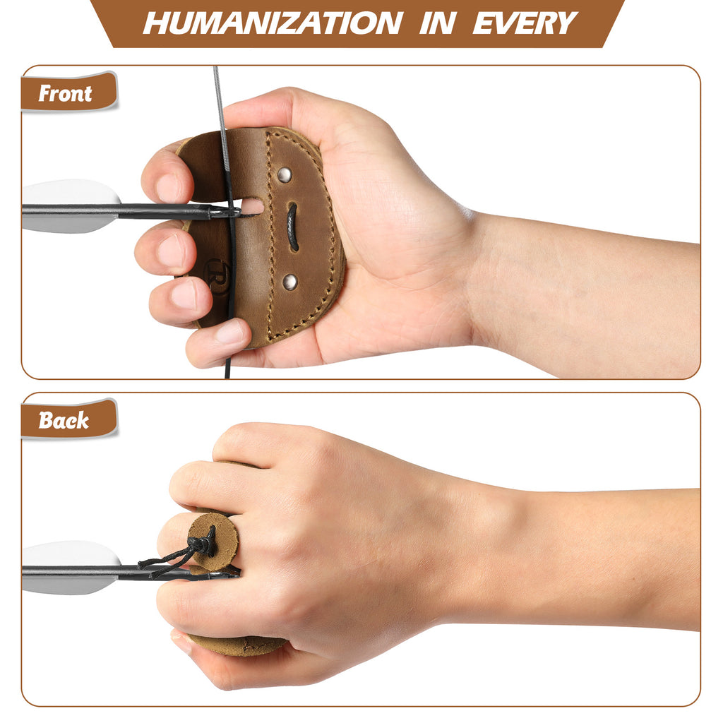 Leather Archery Finger Tabs,Handmade Archery Finger Guard for Shooting Practice Gear, Recurve Bow Fingers Tab