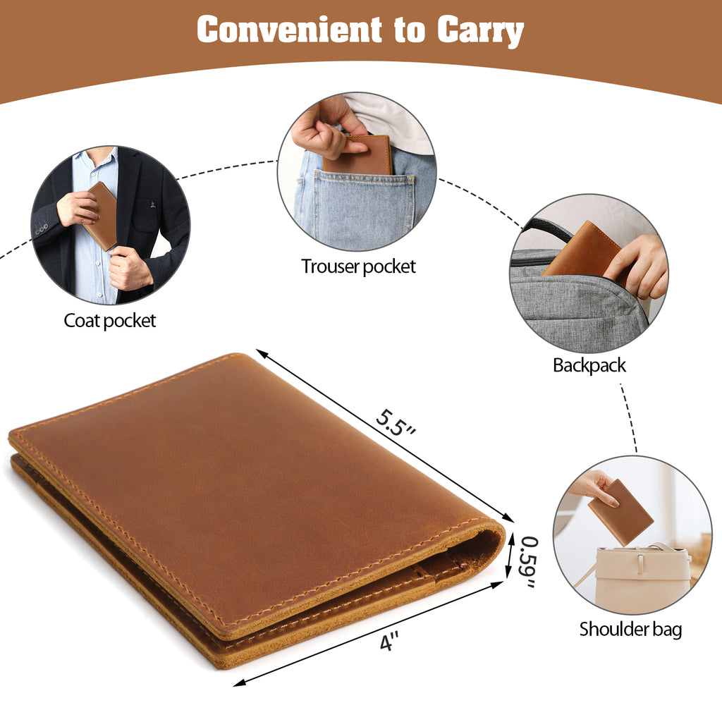 Leather Passport Holder, Handmade Passport cover, Travel Wallet Cover Case for Men and Women, Leather Travel Documents Organizer Protector