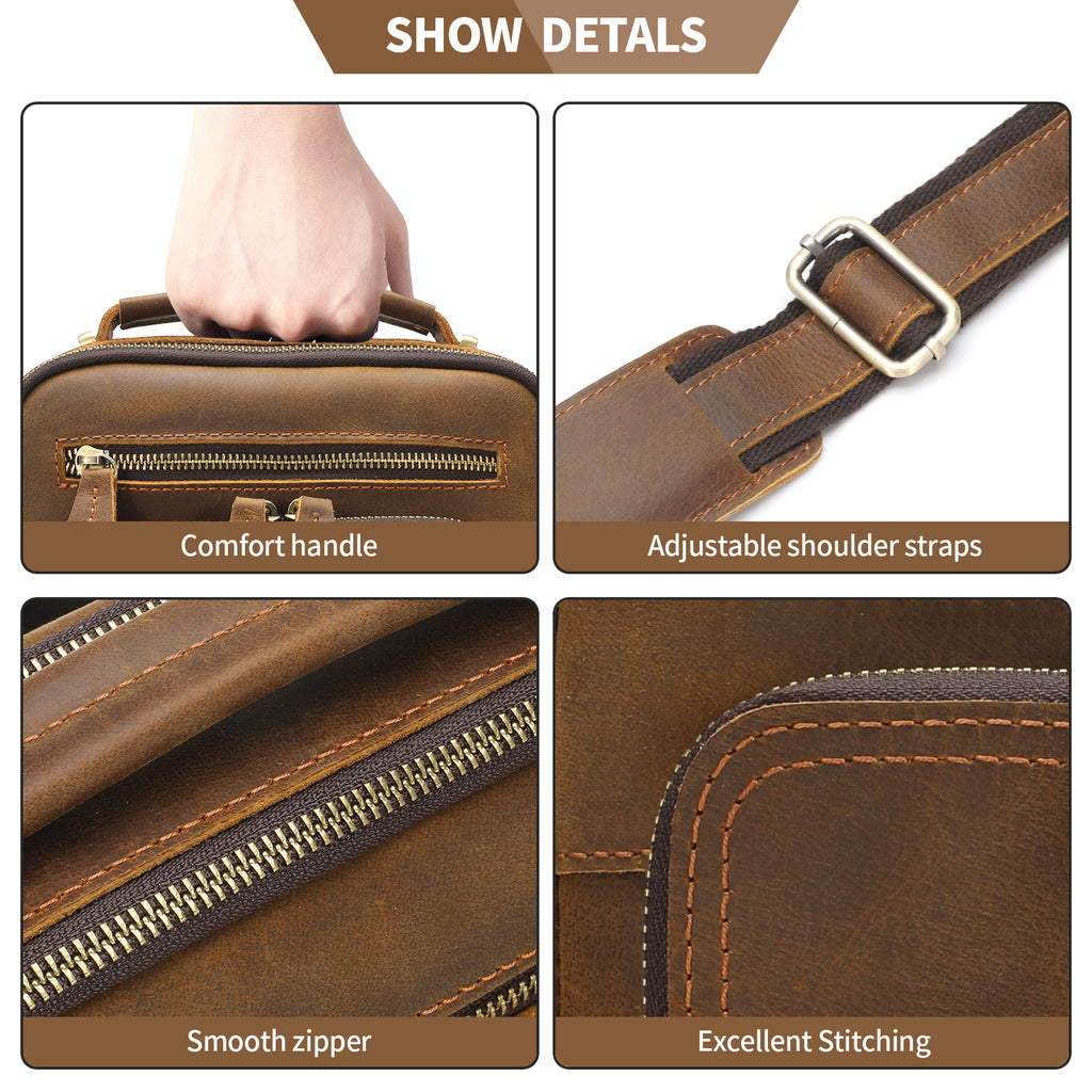 Leather Messenger Bag for Men, Man Purse Crossbody Bags for Work Business
