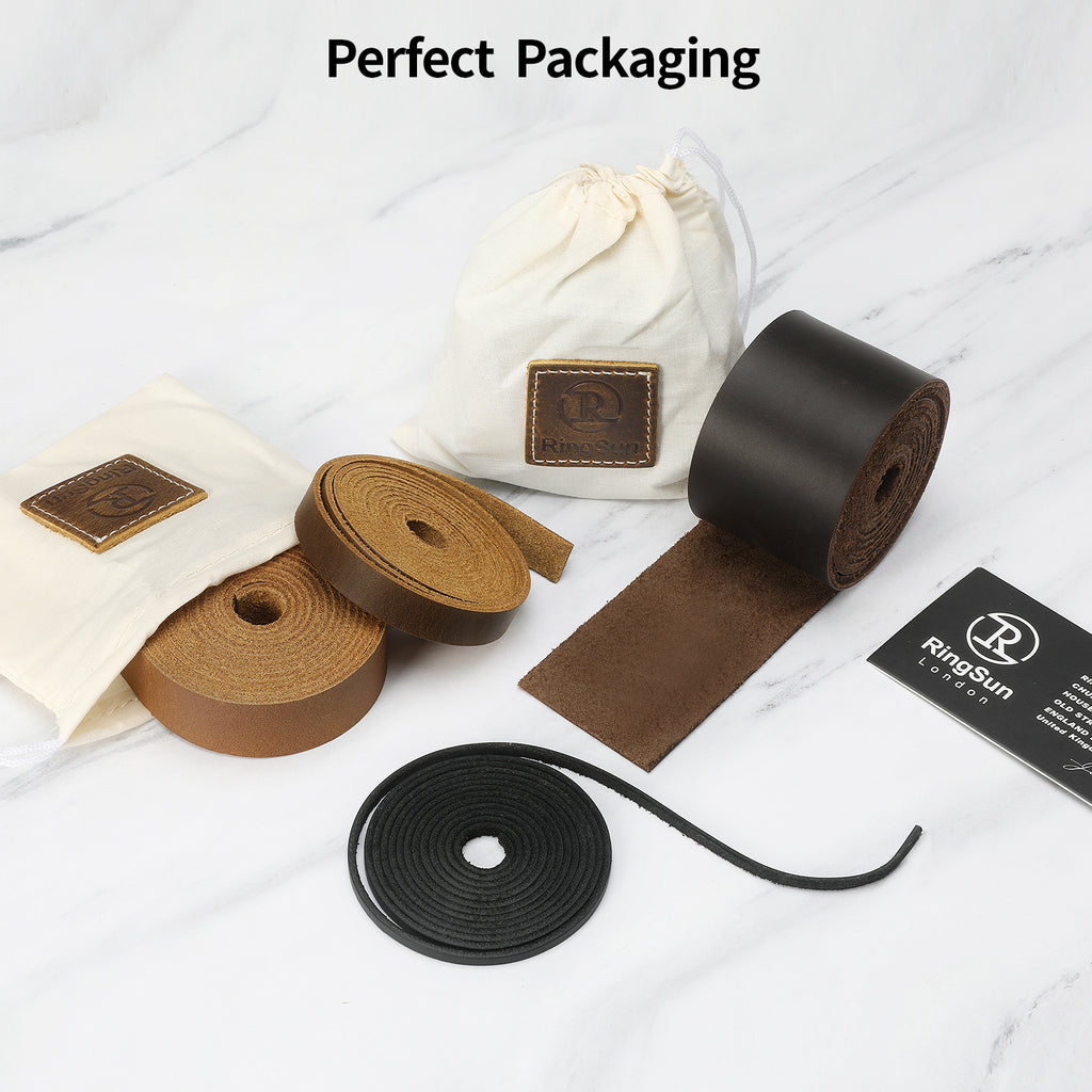 Wide Flat Leather Straps for Crafts, Full Grain Leather Strips for Crafts, Tooling (2mm Thick 72.5 Inches Long）