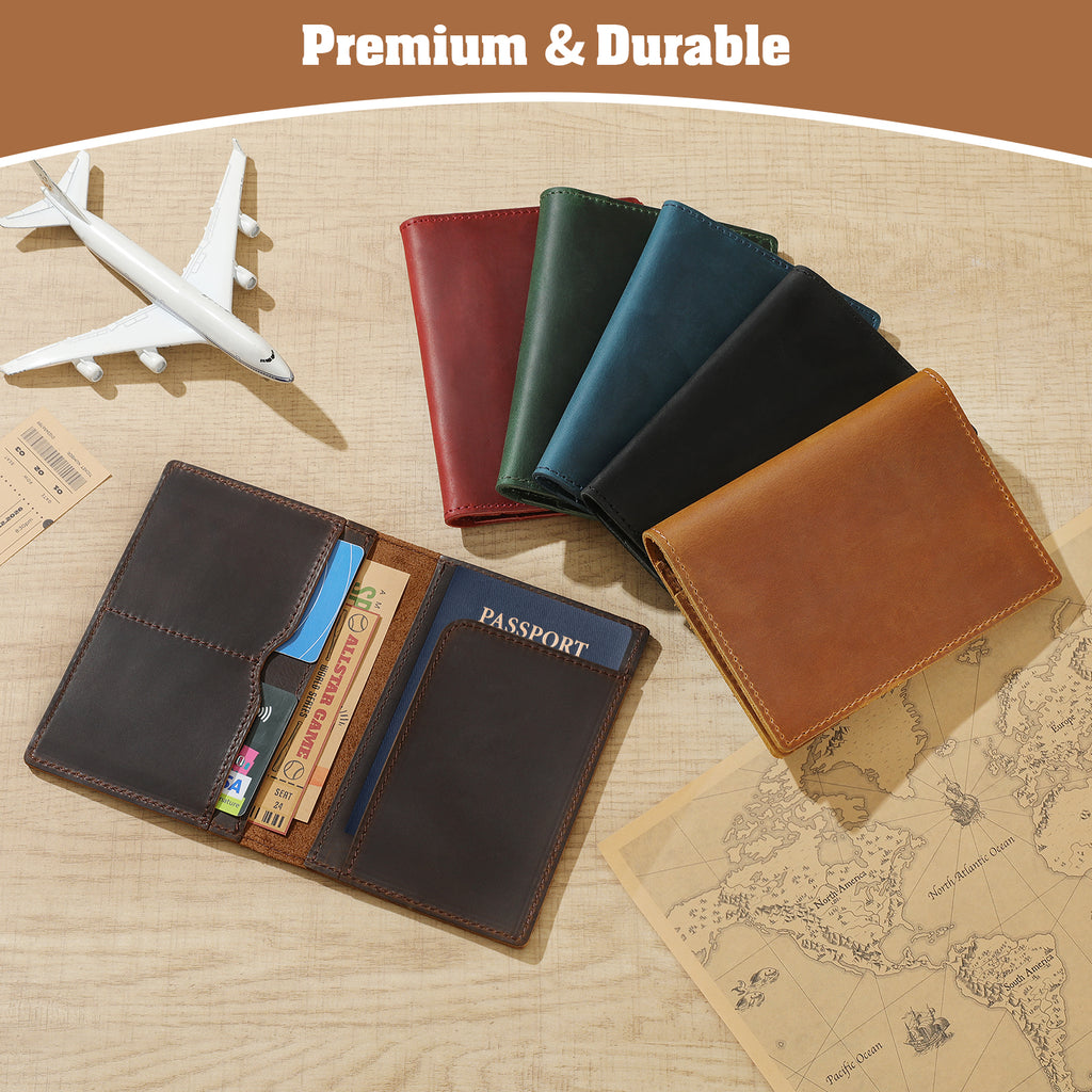 Leather Passport Holder, Handmade Passport cover, Travel Wallet Cover Case for Men and Women, Leather Travel Documents Organizer Protector