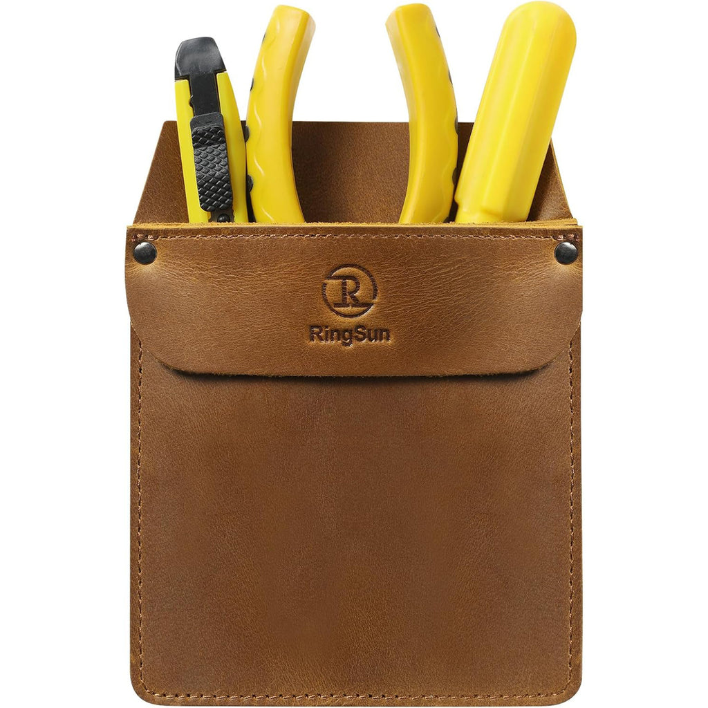 Genuine Leather Pocket Protector for Men, Durable Tool Pouch, Jeans Shirts Protector for Tools Pens