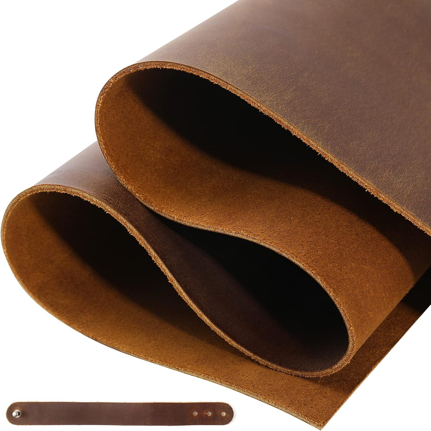 Genuine Leather Sheets for Crafts Full Grain Leather Tooling Leather (2mm) Thick Cowhide Leather Pieces Square, Dark Brown