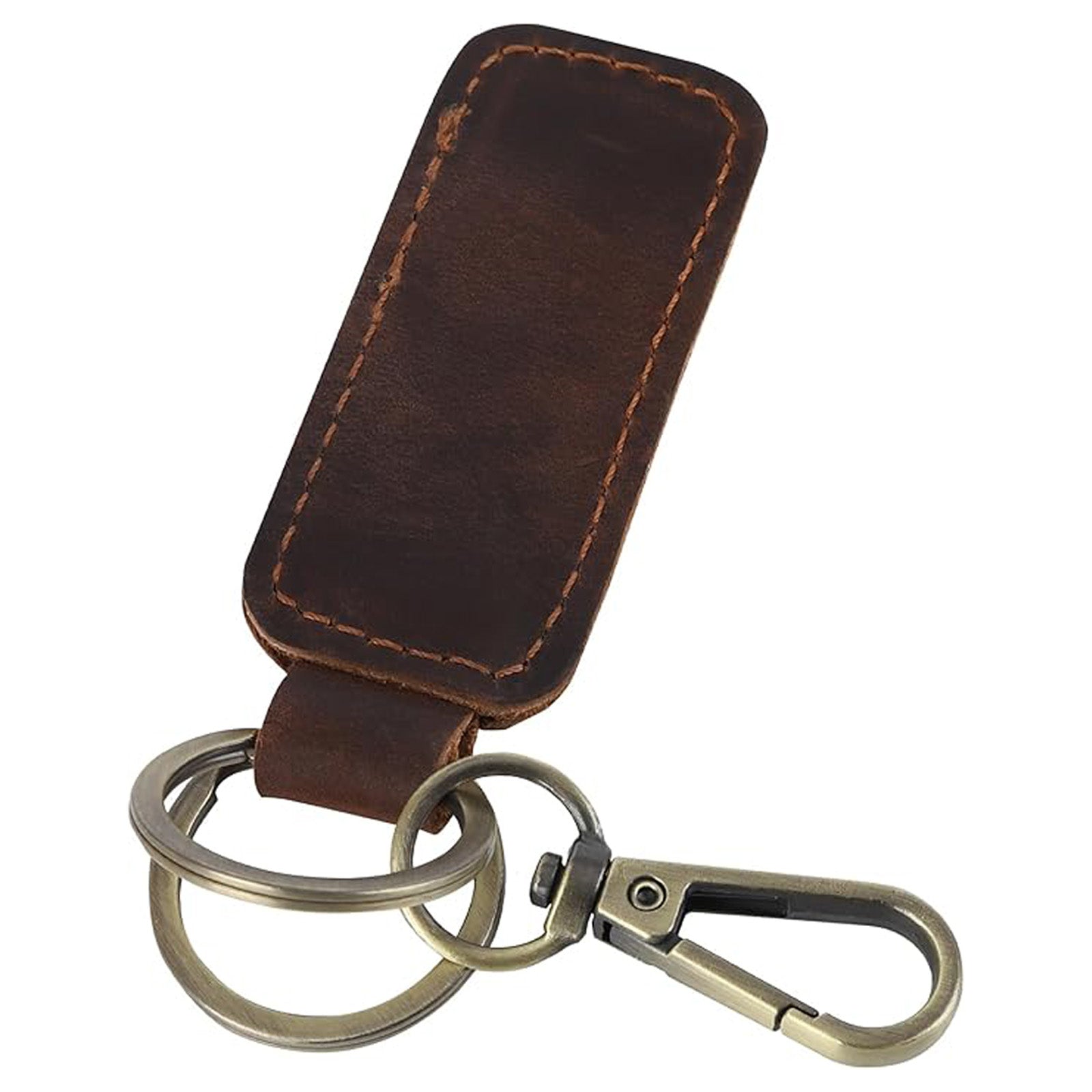 Genuine Leather Car Keychain, Universal Key Fob Keychain, Leather Key Chain Holder for Men and Women
