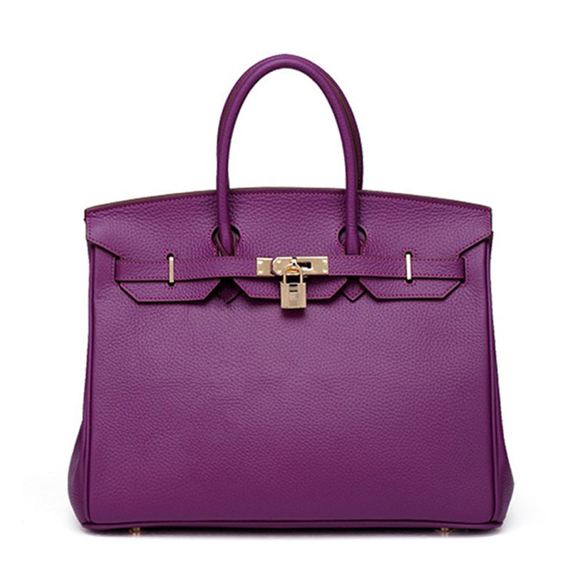 Women's First Layer Cowhide Genuine Leather Portable Handbags